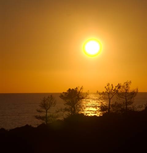Coucher de soleil sur la Anse de Minaccia en Corse